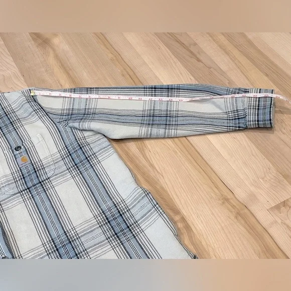 Carhartt Women’s Loose Fit Twill Long Sleeve Shirt Jacket - Blue / Gray, Size L - Picture 14 of 15